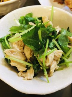 鶏胸肉と三つ葉の梅ぽん和え-レシピのメイン写真