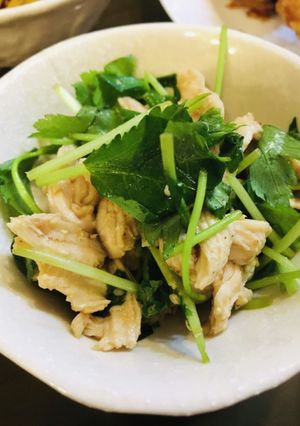 鶏胸肉と三つ葉の梅ぽん和え-レシピのメイン写真