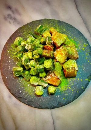 オクラとカボチャの唐揚げ抹茶塩-レシピのメイン写真