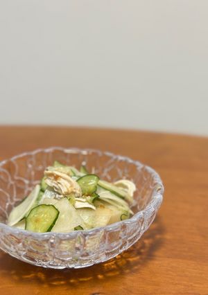 ヘルシー副菜◎ささみときゅうりの梅和え-レシピのメイン写真