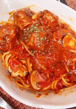 お肉ゴロゴロ☆ミートボールパスタ-レシピのメイン写真