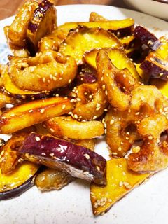 さつま芋とレンコンの甘酢炒め-レシピのメイン写真