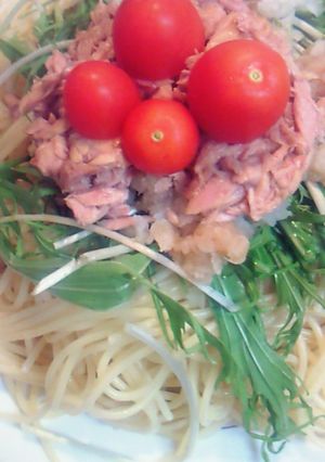 さっぱり水菜おろしツナの和風パスタ-レシピのメイン写真