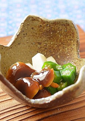 天然なめこ、オクラ、長芋のねばねば小鉢♪-レシピのメイン写真