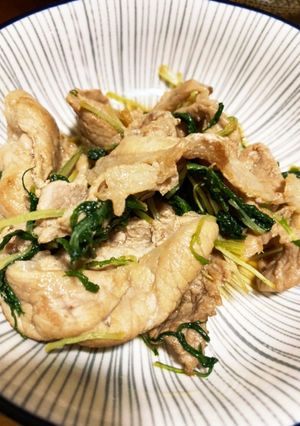 豚肉と水菜の炒め物-レシピのメイン写真