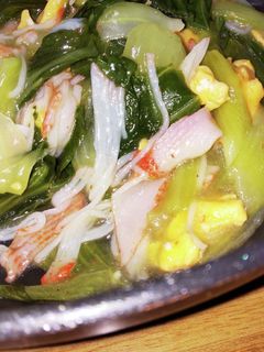 チンゲン菜の炒り卵カニカマのトロトロ炒め-レシピのメイン写真