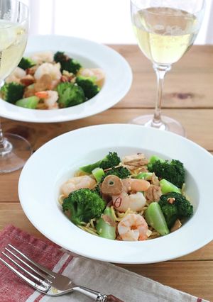 えびとブロッコリーの豆腐干ペペロンチーノ-レシピのメイン写真