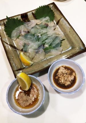カワハギの肝醤油+レモン・ごま油-レシピのメイン写真