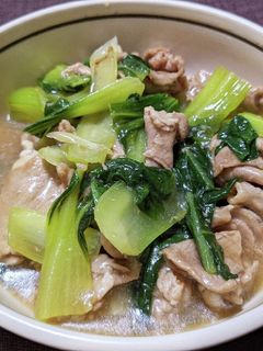 チンゲンサイと豚肩ロースあんかけ炒め-レシピのメイン写真