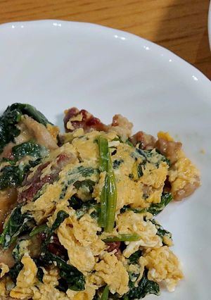 簡単！ほうれん草と豚肉たまご炒め中華風-レシピのメイン写真