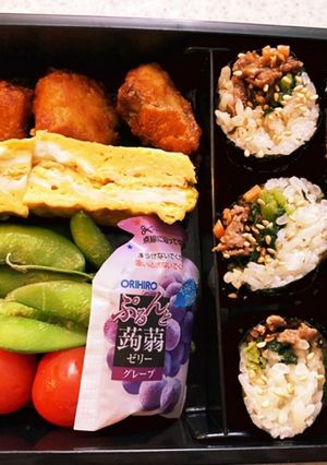 キンパと鯖の唐揚げと卵焼き高校生男子弁当-レシピのメイン写真