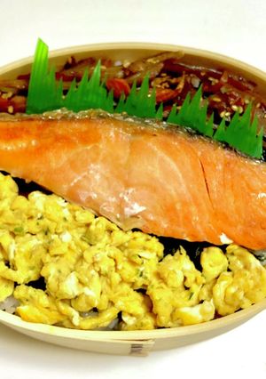 中学男子弁当　シャケ海苔弁-レシピのメイン写真