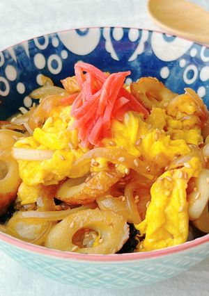 【楽めし】照り焼きちくわのふわたま丼-レシピのメイン写真