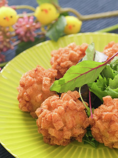 旨み凝縮!エビ鶏団子のクルトン揚げ♪-レシピのメイン写真