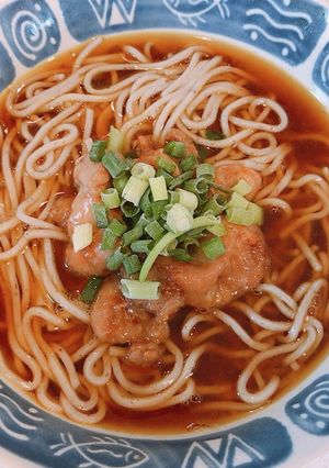 レンジ簡単！カレールーで、カレー南蛮そば-レシピのメイン写真