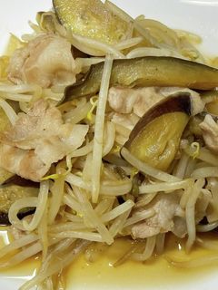 ナスともやしと豚バラ炒め-レシピのメイン写真
