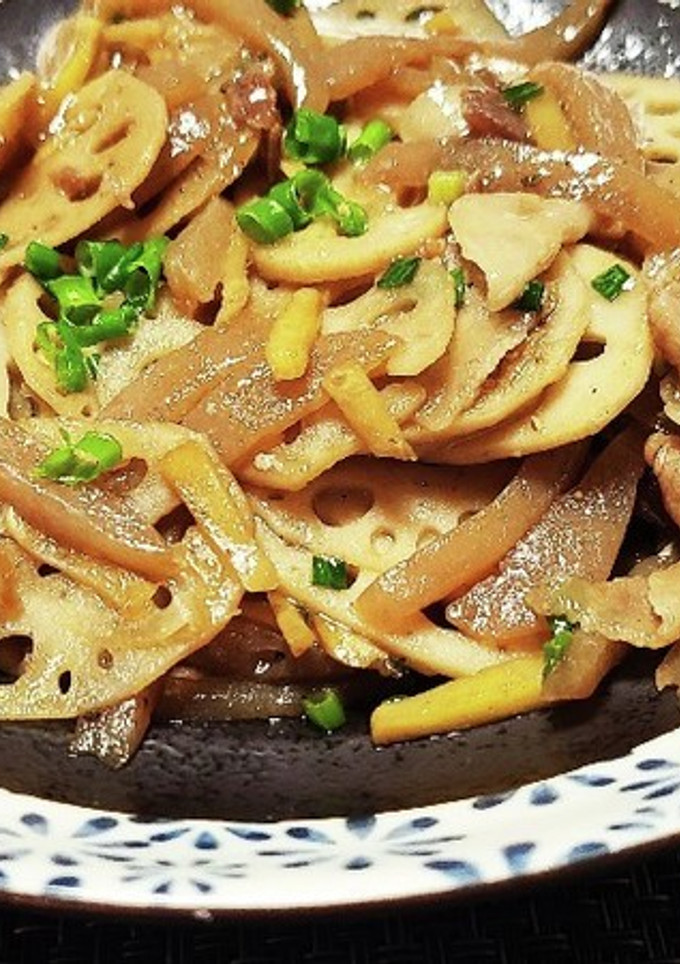 れんこん豚と生姜のオイスター炒め-レシピのメイン写真