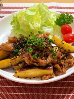 さつまいもと豚バラの簡単炒め-レシピのメイン写真