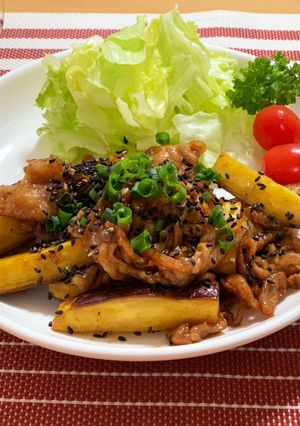 さつまいもと豚バラの簡単炒め-レシピのメイン写真