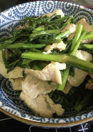 春菊と豚肉の白だしバター-レシピのメイン写真