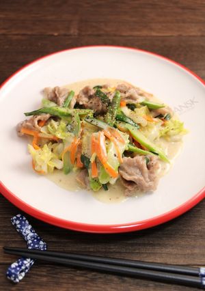簡単！豚ニラ白菜のクリーム炒め-レシピのメイン写真