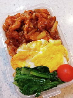 お弁当 ポークケチャップと小松菜の炒め物-レシピのメイン写真
