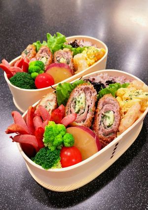 高校生弁当　シソとチーズ入りかつ弁当-レシピのメイン写真