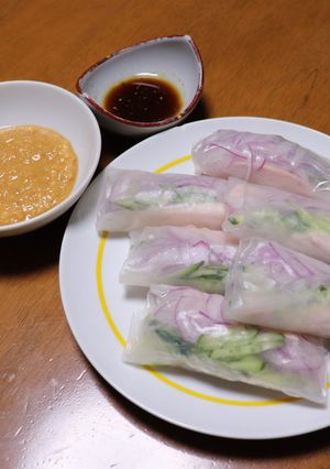 棒棒鶏風生春巻-レシピのメイン写真