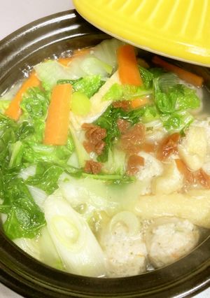 梅でさっぱり白だし鶏団子鍋-レシピのメイン写真