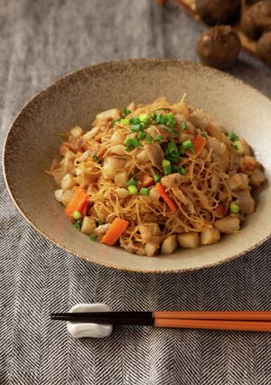 里芋のごま味噌 焼ビーフン-レシピのメイン写真