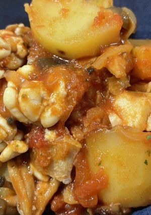たらと白子のトマト煮込み-レシピのメイン写真