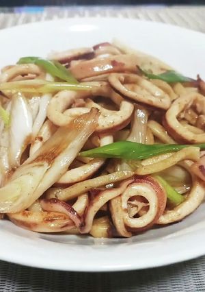 超簡単！イカとネギの醤油焼きうどん！！-レシピのメイン写真