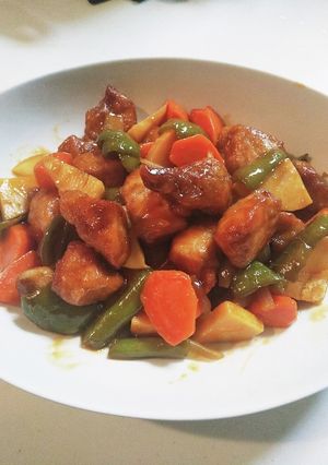 カレ－用お肉で酢豚-レシピのメイン写真