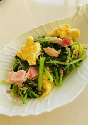 目指せ5分!ほうれん草とツナの卵とじ-レシピのメイン写真