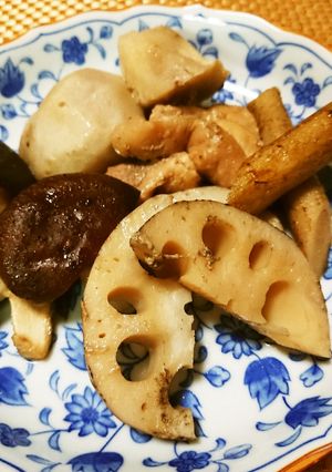 鶏肉とレンコンのお煮染め風煮物-レシピのメイン写真