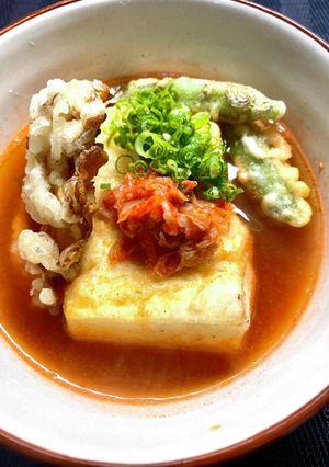 いつもの揚げ豆腐を、キムチ揚げ豆腐に!-レシピのメイン写真