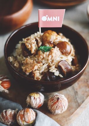 OMNIミンチと栗と椎茸の炊き込みご飯-レシピのメイン写真