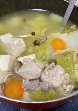 鶏ももが入った水炊き-レシピのメイン写真