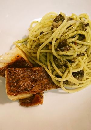 つぼ鯛切り干し洋風焼きバジルパスタ添え-レシピのメイン写真