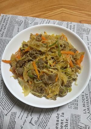 長ネギ チャプチェ風炒め-レシピのメイン写真