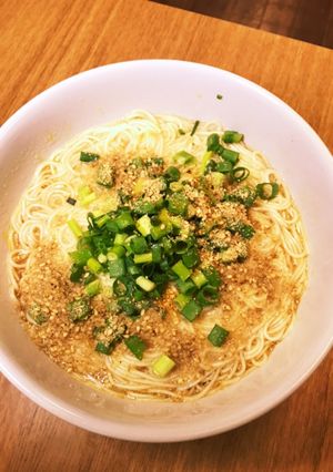 ごまタップリのピリ辛釜玉そうめん-レシピのメイン写真