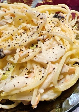 鍋1つで鮭の豆乳パスタ♡inカルボ!?笑-レシピのメイン写真