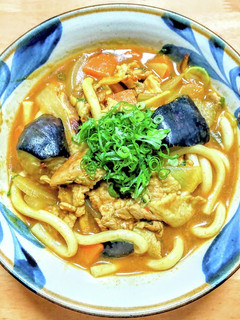 揚げナス入りカレー南蛮うどん-レシピのメイン写真