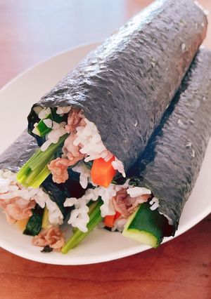 みんなでかぶりつこう！韓国風海苔巻き-レシピのメイン写真