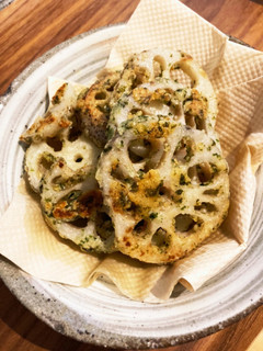 簡単おつまみ 蓮根の青海苔チーズ焼き-レシピのメイン写真