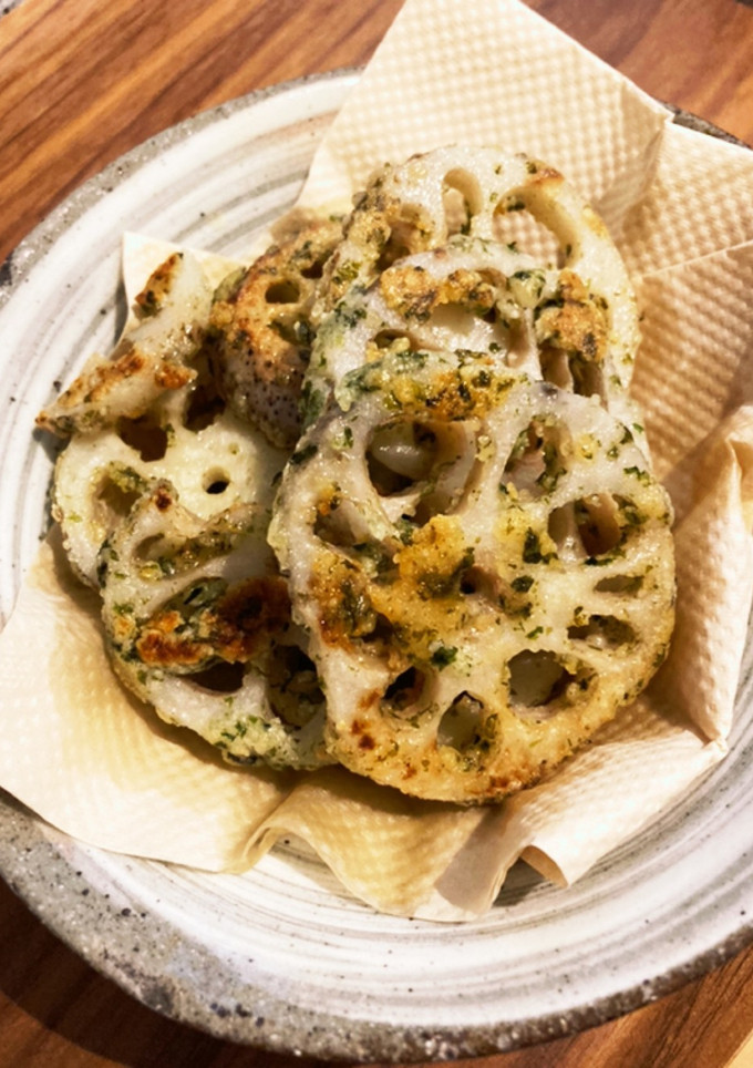 簡単おつまみ　蓮根の青海苔チーズ焼き-レシピのメイン写真