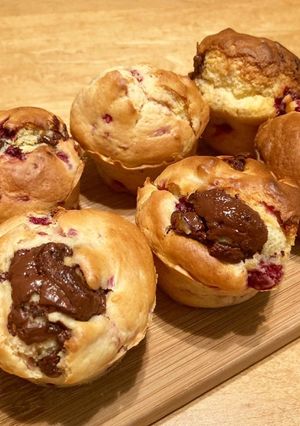 HMで☆マフィンラズベリー＆ビターチョコ-レシピのメイン写真