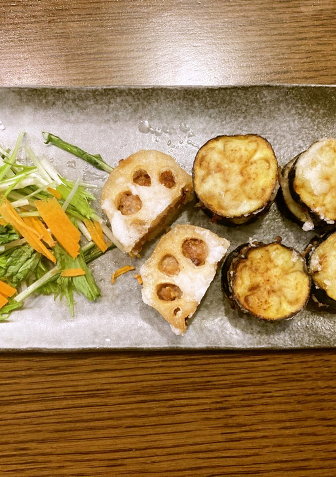レンコンとナスのはさみ揚げ-レシピのメイン写真