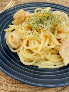コーンスープの素で簡単酒粕クリームパスタ-レシピのメイン写真
