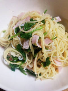 ほうれん草とハムとシラスの和風パスタ-レシピのメイン写真